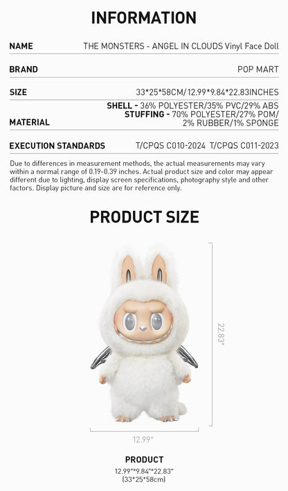 Labubu ANGEL IN CLOUDS Zimomo THE MONSTERS Authentic Pop Mart Vinyl Face Doll