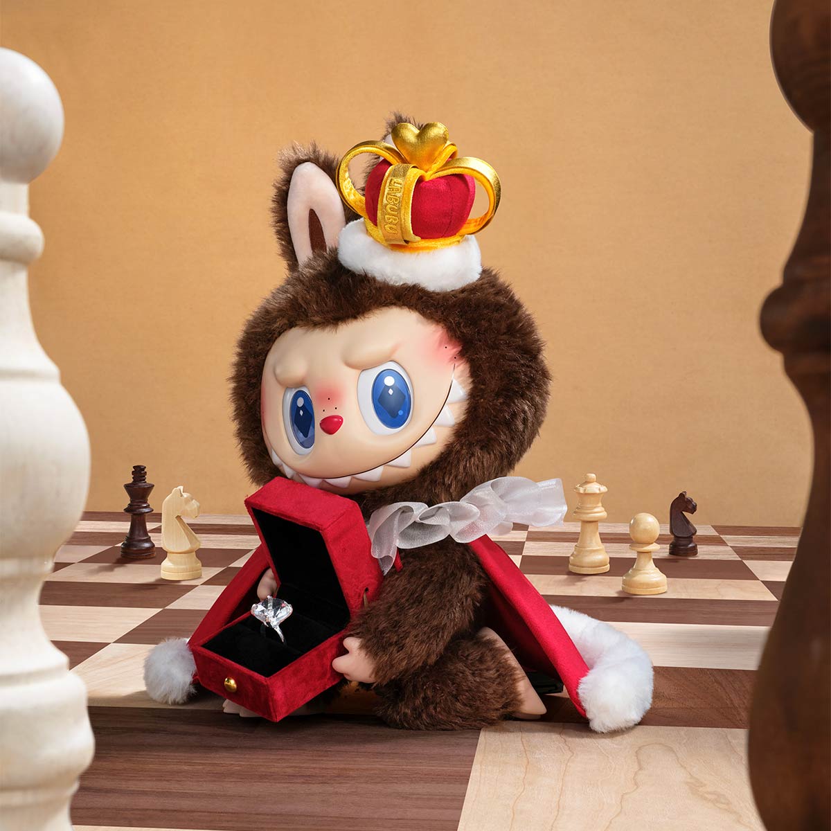 Labubu LET'S CHECKMATE King Zimomo Pop Mart Authentic THE MONSTERS Series Vinyl Plush Doll