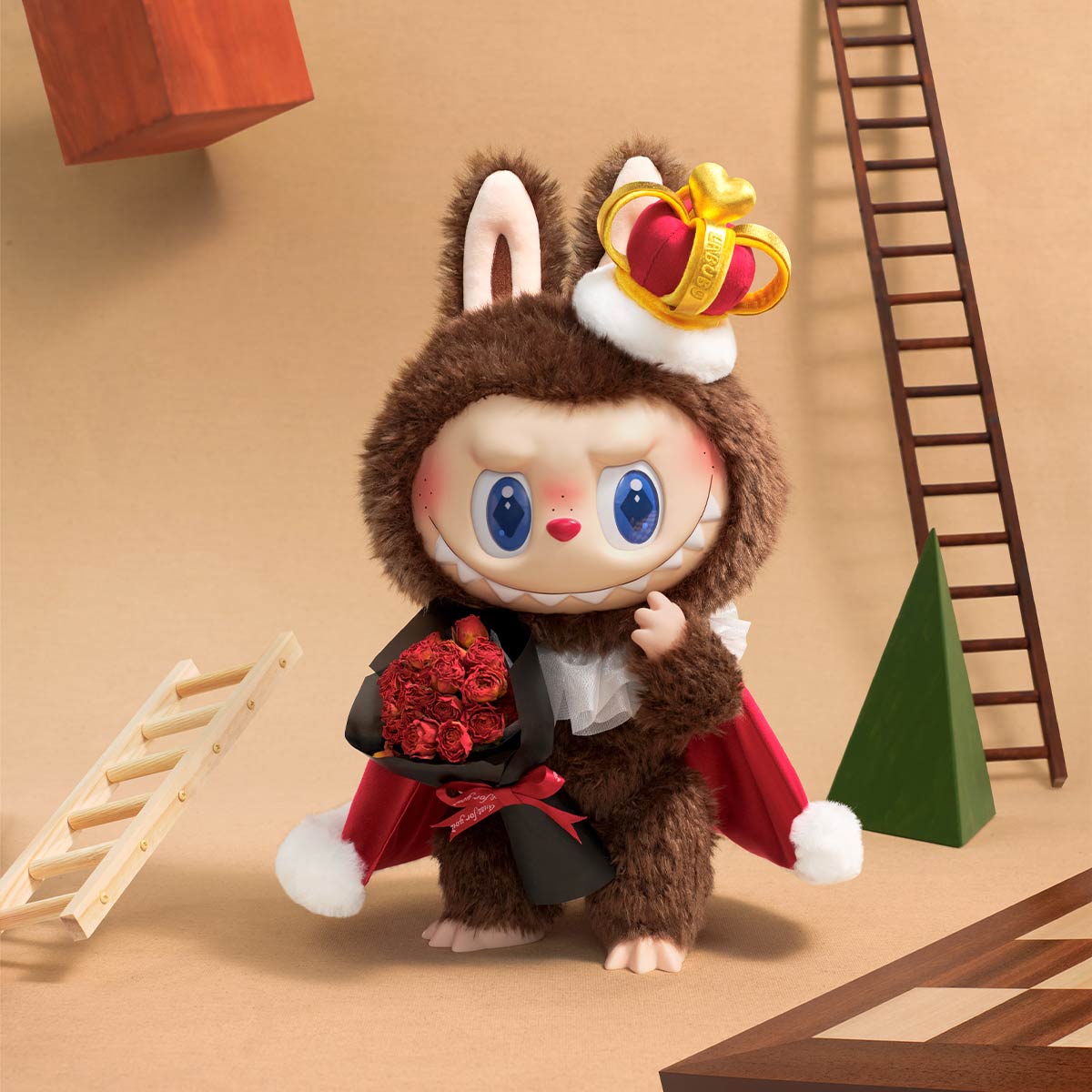 Labubu LET'S CHECKMATE King Zimomo Pop Mart Authentic THE MONSTERS Series Vinyl Plush Doll