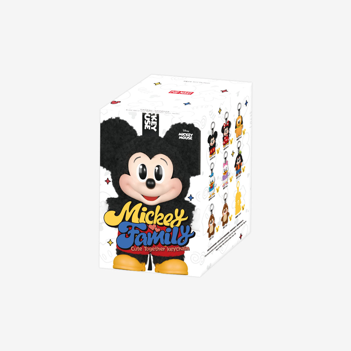 Mickey Family Cute Together POP MART Keychain Series Figures Blind Box, Mickey Blind Box Figures, Random Design Action Figures Collectible Toys Home Decorations, Single Box