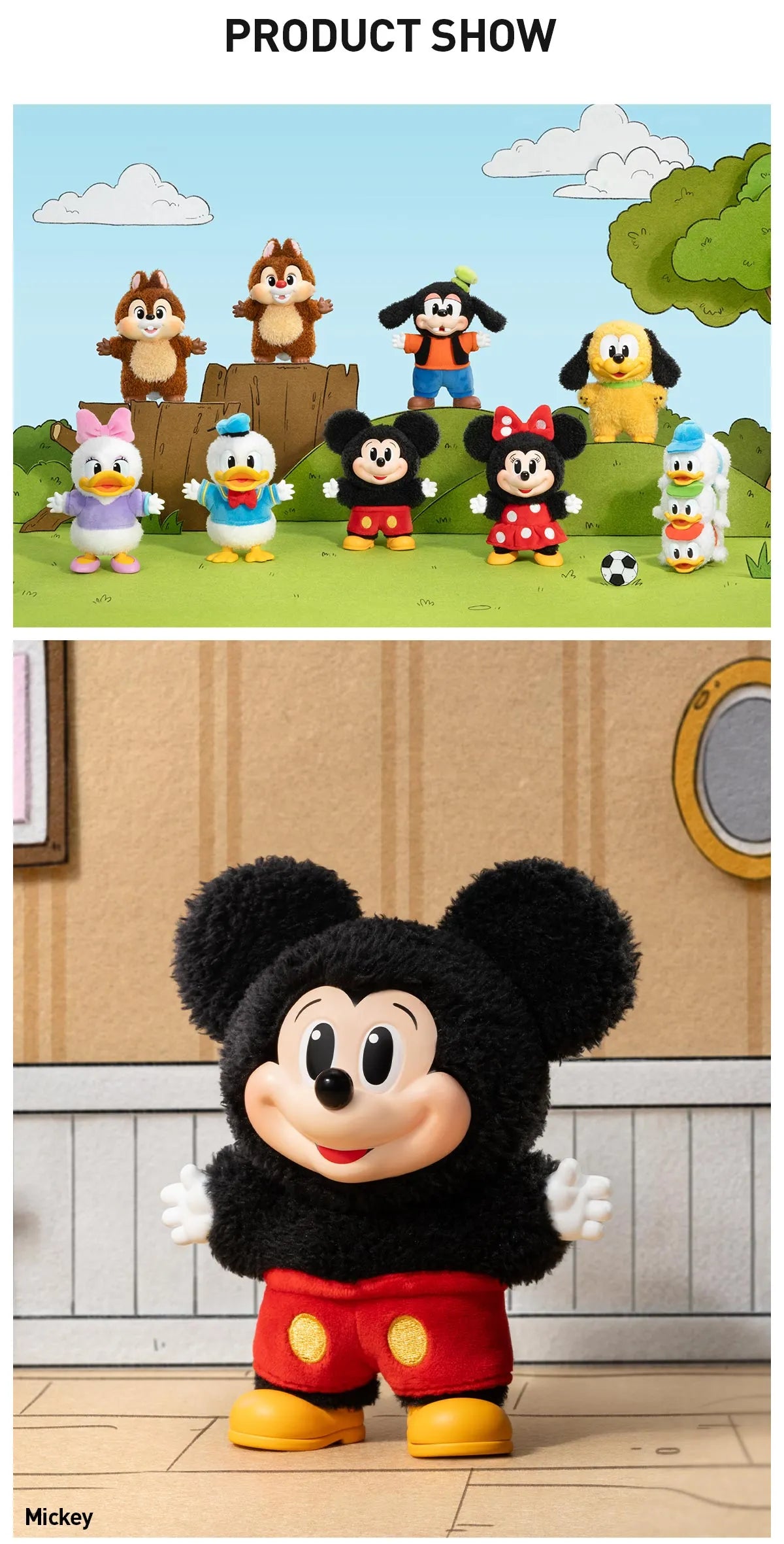 Mickey Family Cute Together POP MART Keychain Series Figures Blind Box, Mickey Blind Box Figures, Random Design Action Figures Collectible Toys Home Decorations, Single Box