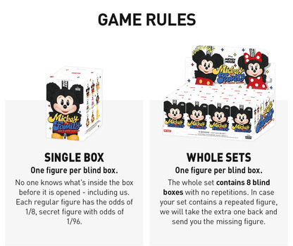 Mickey Family Cute Together POP MART Keychain Series Figures Blind Box, Mickey Blind Box Figures, Random Design Action Figures Collectible Toys Home Decorations, Single Box