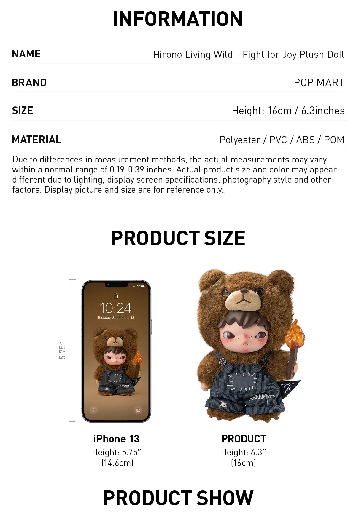 Hirono Fight for Joy Living Wild Plush Doll Authentic Pop Mart