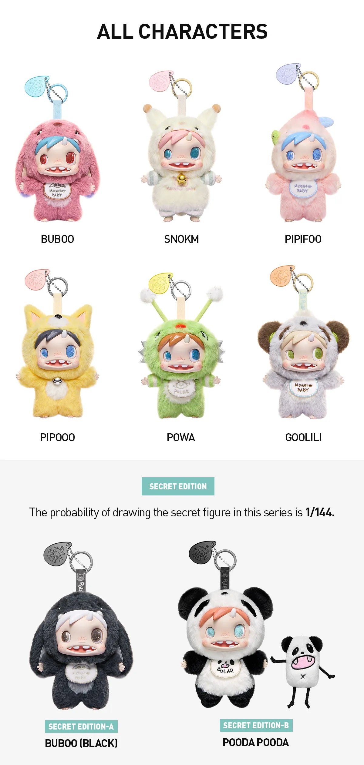 POLAR Monster Baby Authentic Pop Mart Collection Series Plush Pendant Ver.1