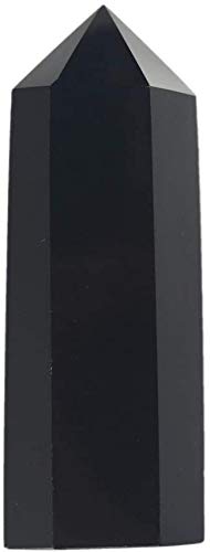 Angelstones Natural Smoky Quartz Gemstone Healing Crystal Hexagonal Pointed Reiki Chakra Faceted Prism Wand Carved Stone Figurine Home Decor