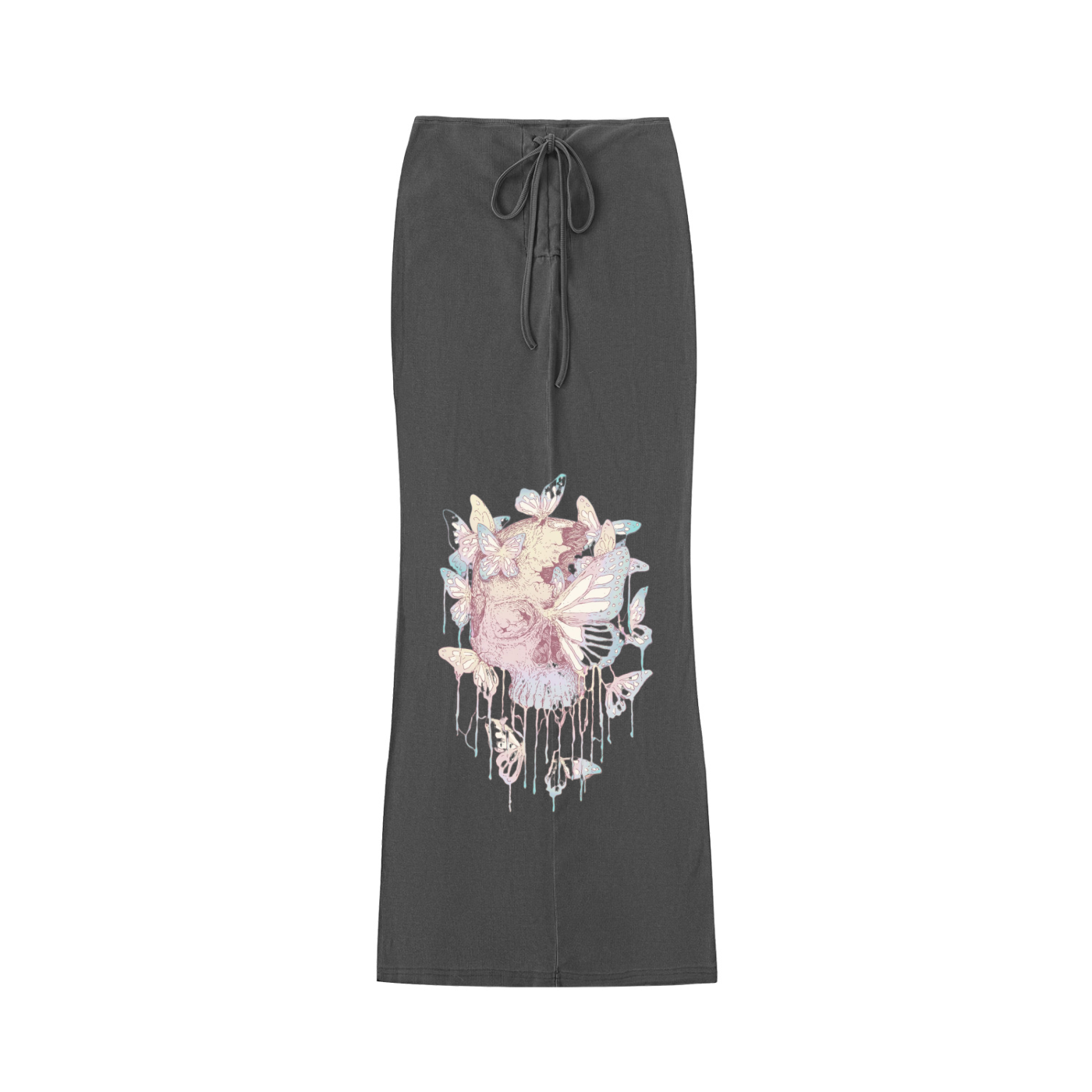 skull,butterflies,maxi skirt