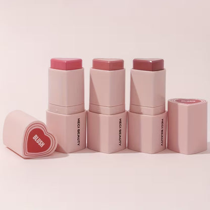 Waterproof Cream Blush Stick Heart-Shaped Long-Lasting Finish