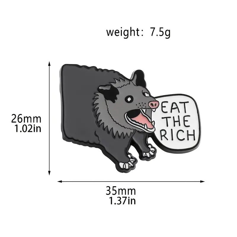 Eat The Rich enamel pin size