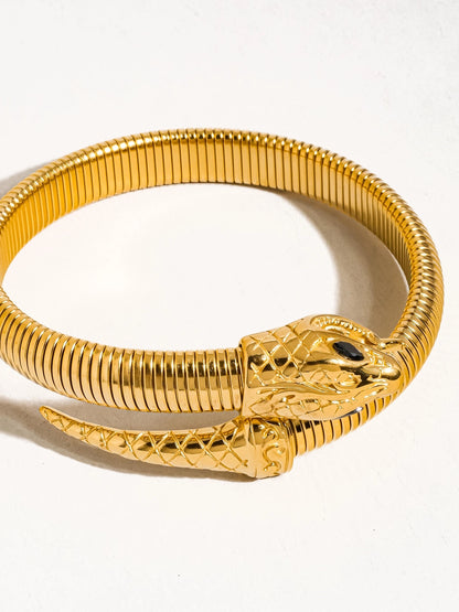 Serpent Bracelet Bangle 18K Gold Non-Tarnish