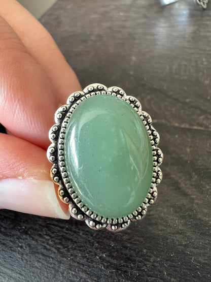 Statement Ring Cabochon with Natural Crystal