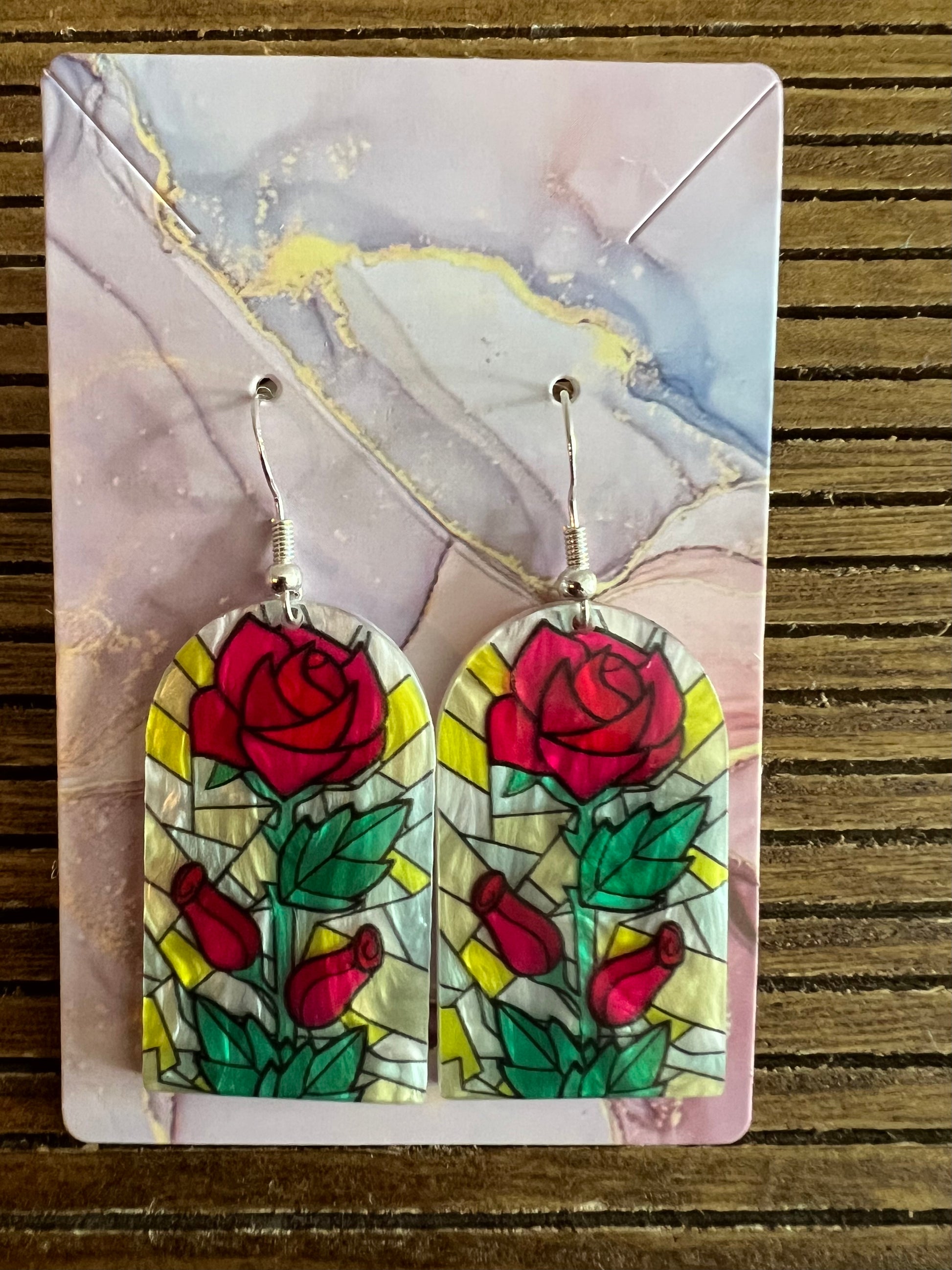 Vintage rose earrings