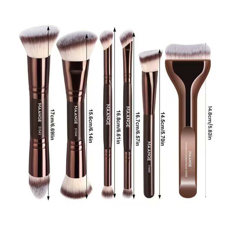Makeup Brush Set 6 Pcs with Kabuki Brush Nylon for Foundation Concealer Blush