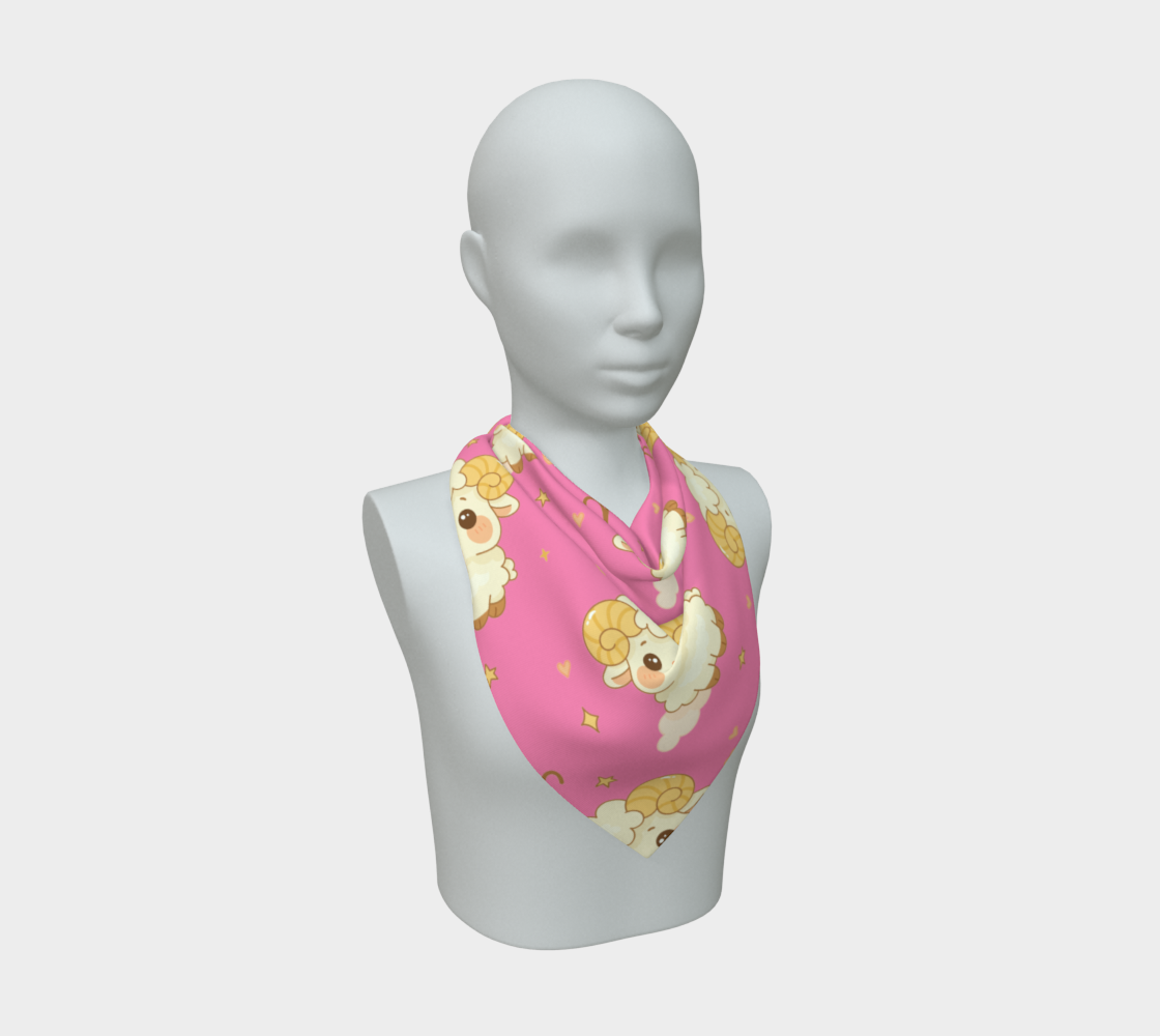Aries Zodiac Sign Cute Pattern Print Scarf