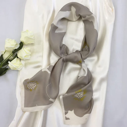 35" Square Mulberry Silk Imitation Head Scarf for Women Satin Large Hair Scarves Neck Scarf - Canvas & Charms