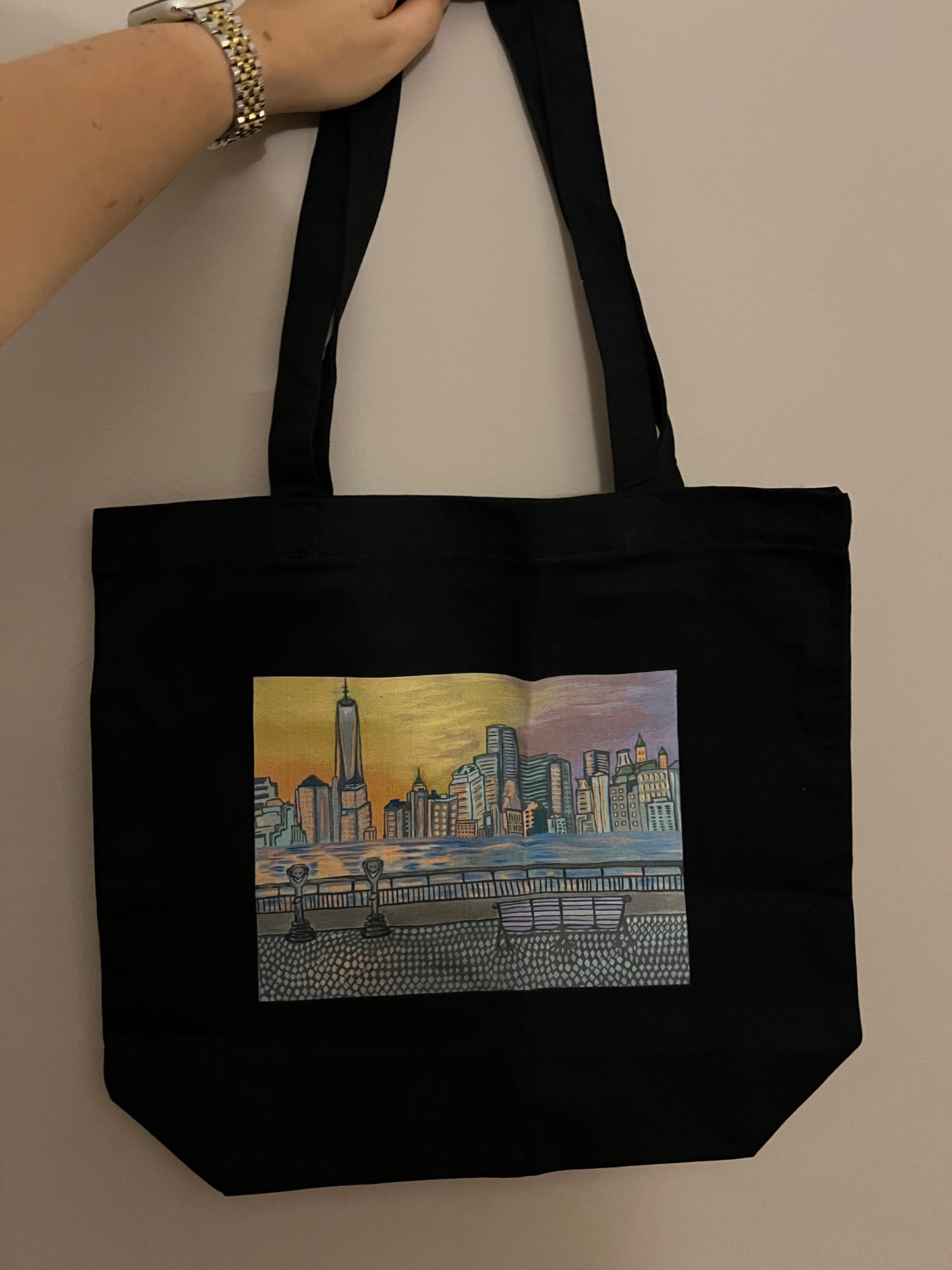 NYC Manhattan Skyline Sunset Art Eco Tote Bag