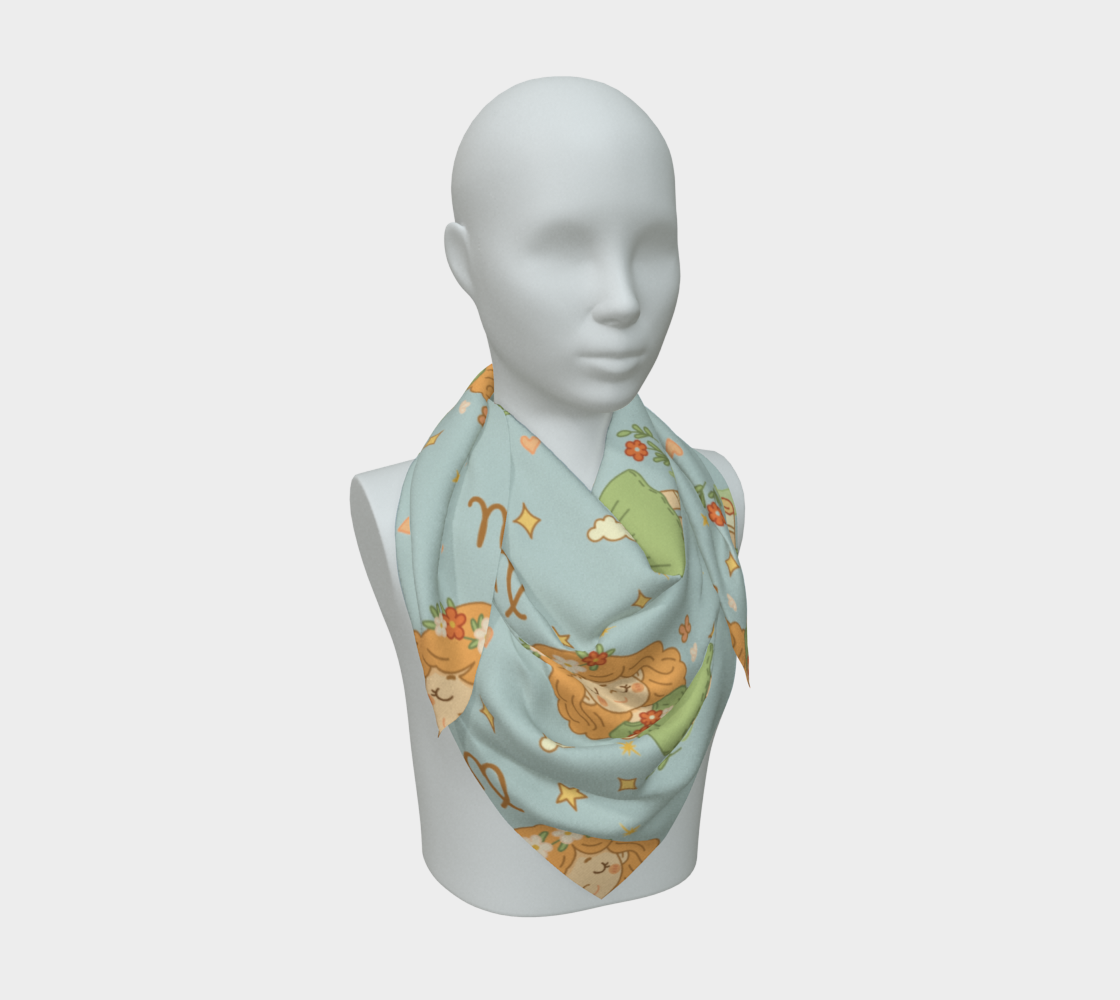 Virgo Zodiac Sign Pattern Print Scarf