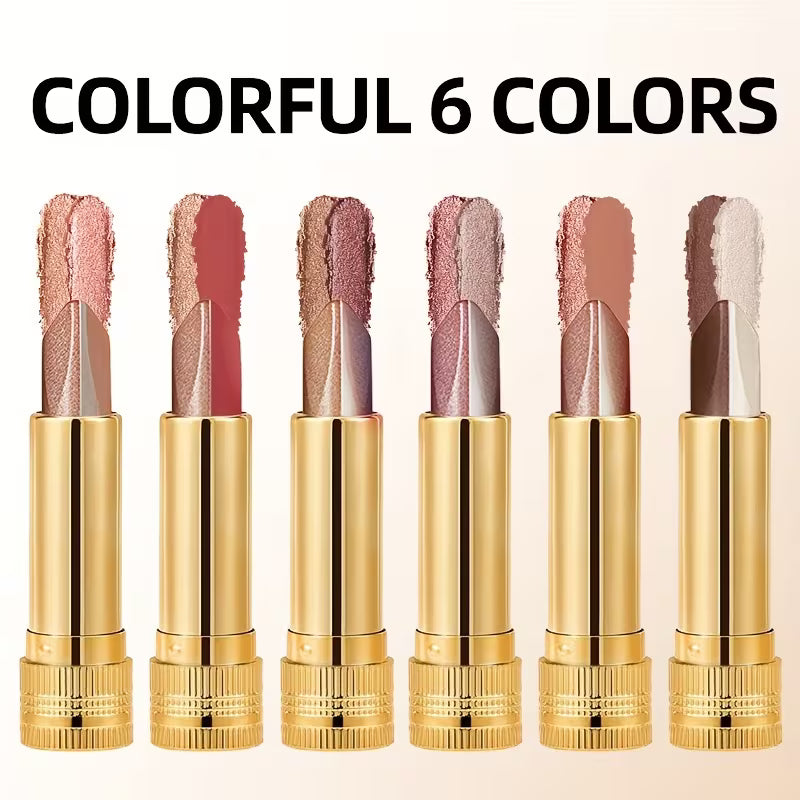 2-Color Eyeshadow Stick Durable Waterproof with Built-in Pearlescent Effect