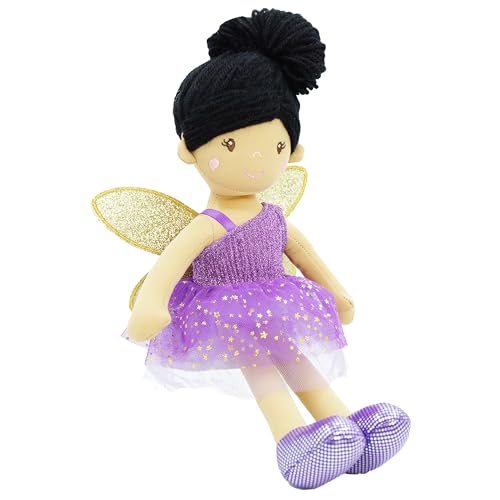 June Garden 18" Ballerina Plush Doll Rosalie - Soft Pink Hair Doll in Floral Dress & Tulle Skirt with Ballet Shoes - Gift for Girls & Toddlers