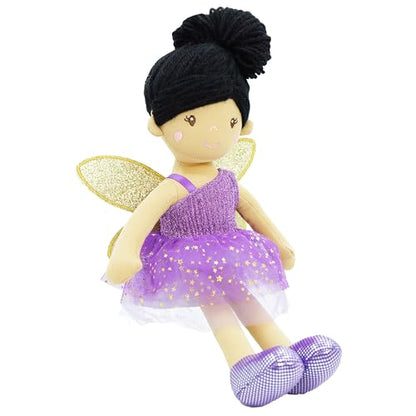 June Garden 18" Ballerina Plush Doll Rosalie - Soft Pink Hair Doll in Floral Dress & Tulle Skirt with Ballet Shoes - Gift for Girls & Toddlers