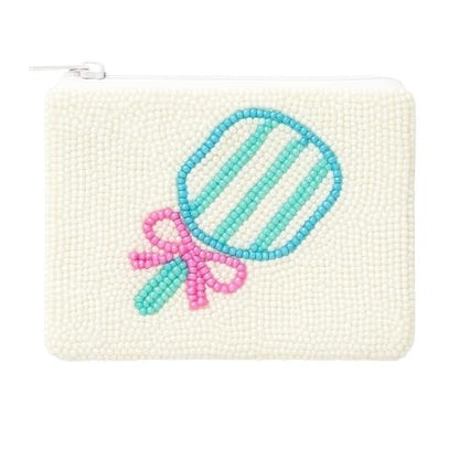 Pearl Beaded Coin Purse Handmade with Colorful Designs Savings Bag Small Zipper Pouch for Cash Card & Makeup (Botox Money)
