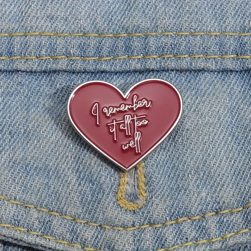 i remember it All too well enamel pin red heart TS singer 