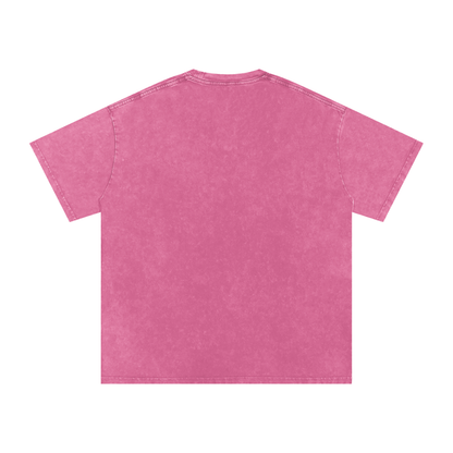 Funny Barbie with a Wine Glass Snow Washed Oversized Cotton T-Shirt