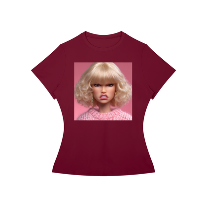 Funny Angry Barbie Doll Face Women’s Slim Fit Performance T-Shirt
