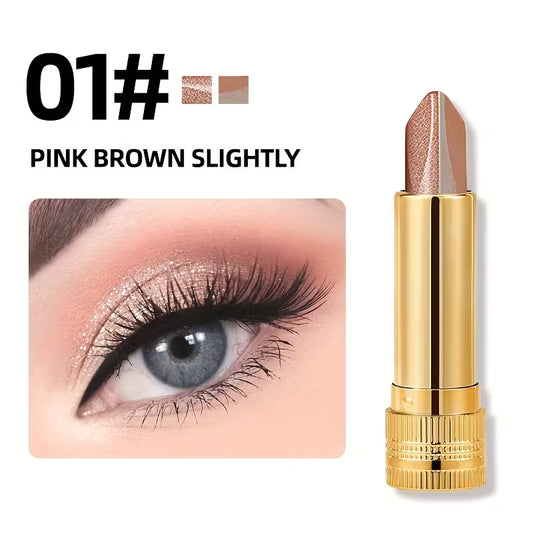 2-Color Eyeshadow Stick Durable Waterproof with Built-in Pearlescent Effect