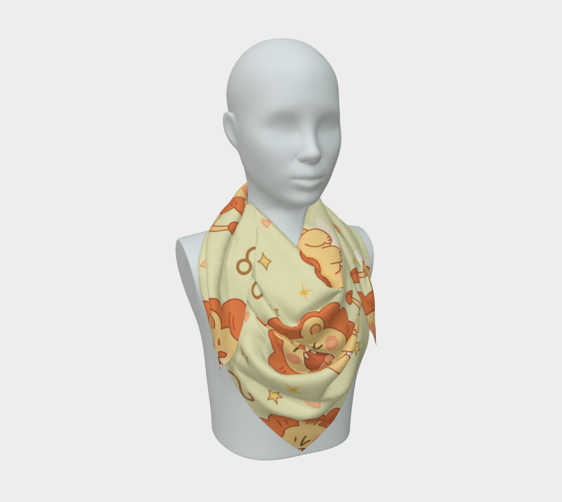 Leo Zodiac Sign Pattern Print Scarf