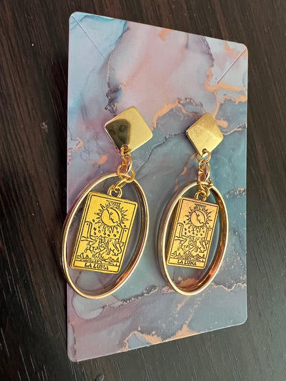 The Moon Tarot Golden Earrings