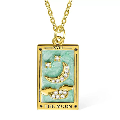 Tarot Card Necklace 18K Plated Tarnish Proof Waterproof Hypoallergenic Stainless Steel