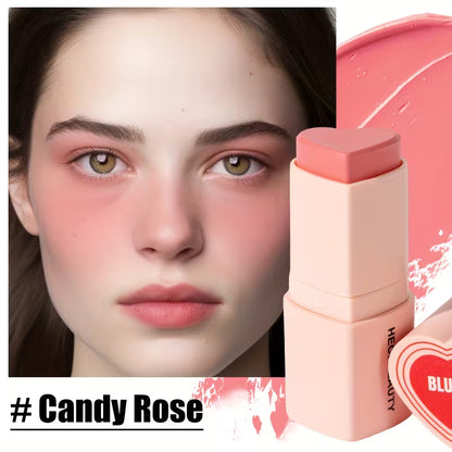 Waterproof Cream Blush Stick Heart-Shaped Long-Lasting Finish