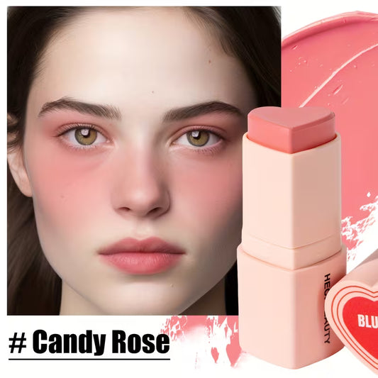 Waterproof Cream Blush Stick Heart-Shaped Long-Lasting Finish