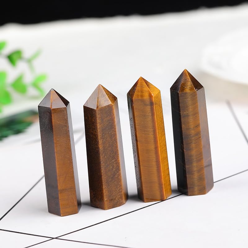 Angelstones Natural Smoky Quartz Gemstone Healing Crystal Hexagonal Pointed Reiki Chakra Faceted Prism Wand Carved Stone Figurine Home Decor