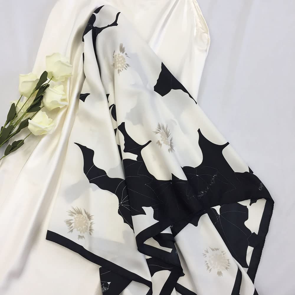 35" Square Mulberry Silk Imitation Head Scarf for Women Satin Large Hair Scarves Neck Scarf