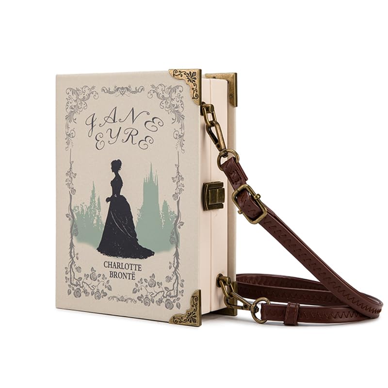 Classic Book Purse Vegan Leather Crossbody Bag for Women Book Lover Gift Clutch Handbag