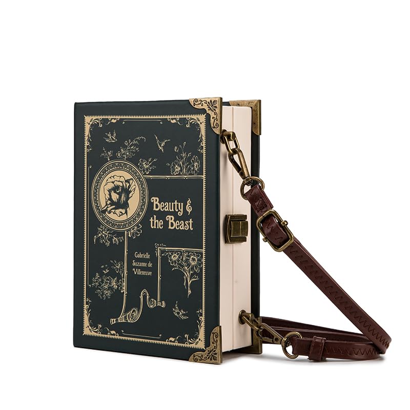 Classic Book Purse Vegan Leather Crossbody Bag for Women Book Lover Gift Clutch Handbag