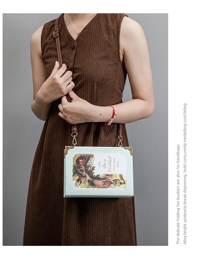 Classic Book Purse Vegan Leather Crossbody Bag for Women Book Lover Gift Clutch Handbag