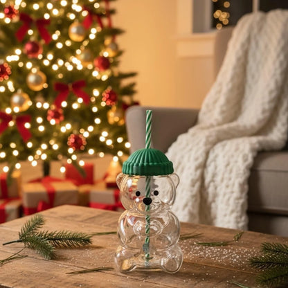 Bear Glass Cup with Straw Bearista 20oz Clear Bear Glass Sippy Cup PREORDER