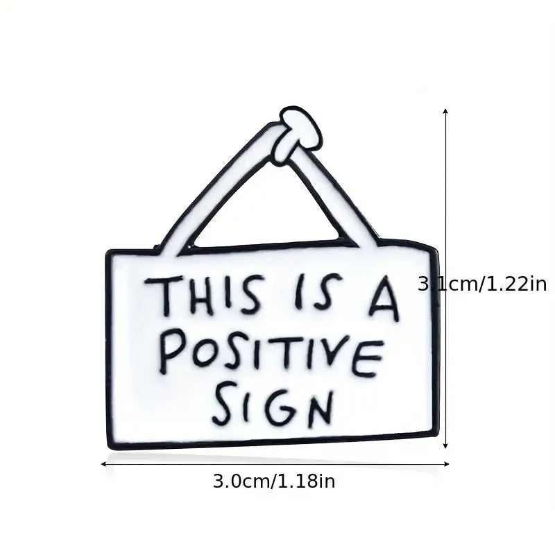 Positive sign enamel pin size