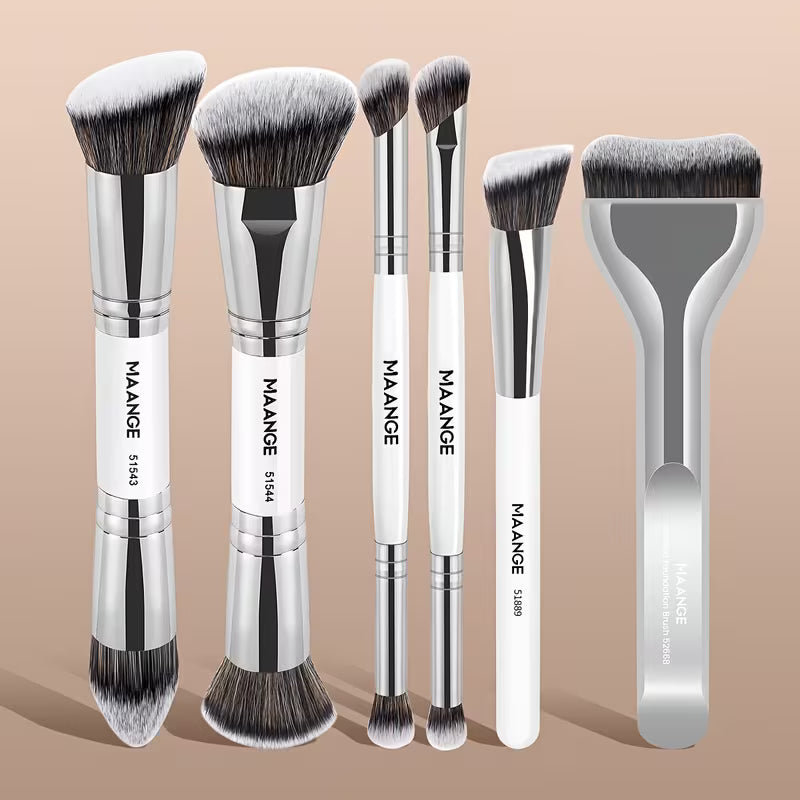 Makeup Brush Set 6 Pcs with Kabuki Brush Nylon for Foundation Concealer Blush
