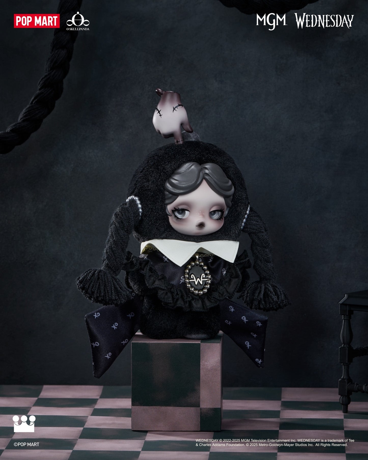 SKULLPANDA × Wednesday Addams Plush Pop Mart Authentic