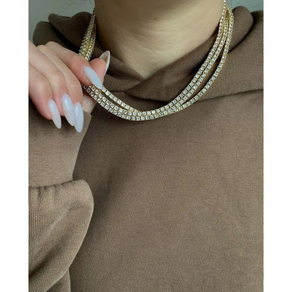 Karla Tennis Necklace White Diamonds 18K