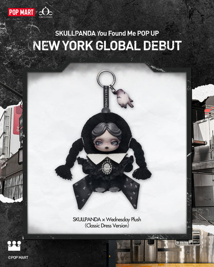 SKULLPANDA × Wednesday Addams Plush Pop Mart Authentic