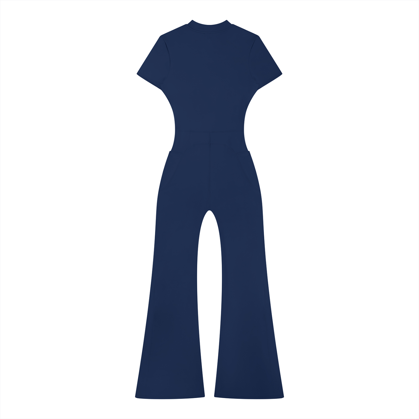 Women’s Tight Fit Flared Leg Quarter-Zip Jumpsuit Y2K Inspired Pixel Art