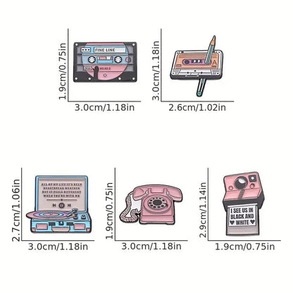 Retro vintage enamel pin sizes