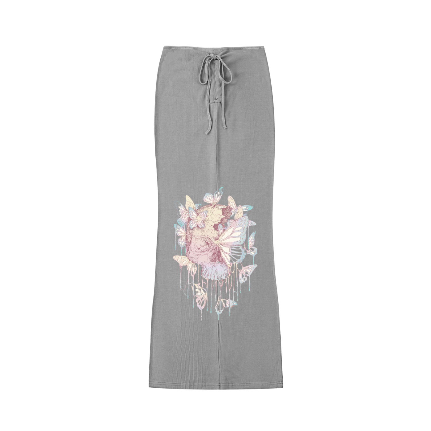 skull,butterflies,maxi skirt