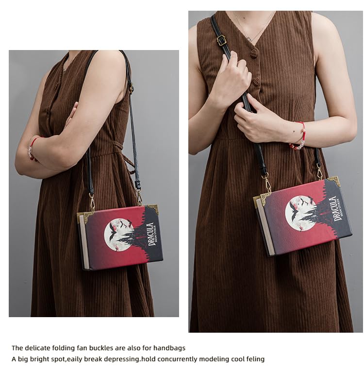 Classic Book Purse Vegan Leather Crossbody Bag for Women Book Lover Gift Clutch Handbag
