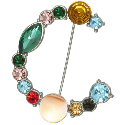 Initial Brooch A to Z 26 English Letters Plated Metal Stone Clear Colorful Crystal Lapel Pin Brooches Collar