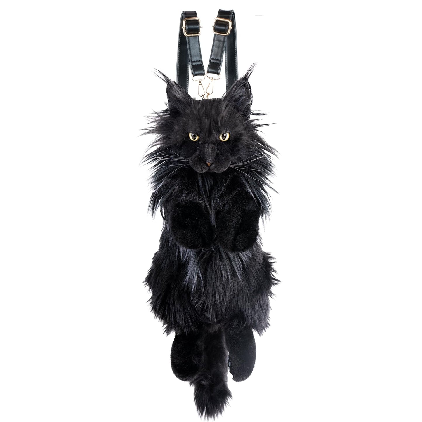 Chongker Cat Shaped Backpack - Handcrafted Stuffed Animals Plush Bag with Adjustable Shoulder, Crossbody, and Handbag Straps (MaineCoon Cat)